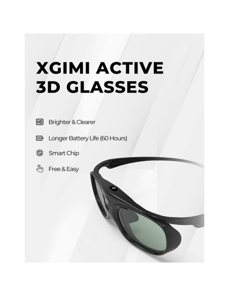 Gafas 3D XGIMI con batería recargable y amplio ángulo de visión