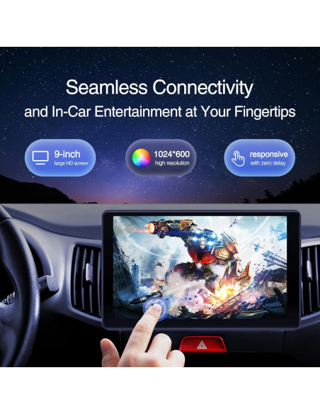 Pantalla CarPlay CARMOT 9" (22,86 cm) Táctil Inalámbrica