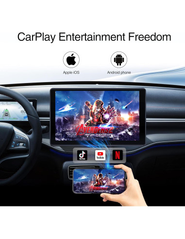 Pantalla CarPlay CARMOT 9" (22,86 cm) Táctil Inalámbrica