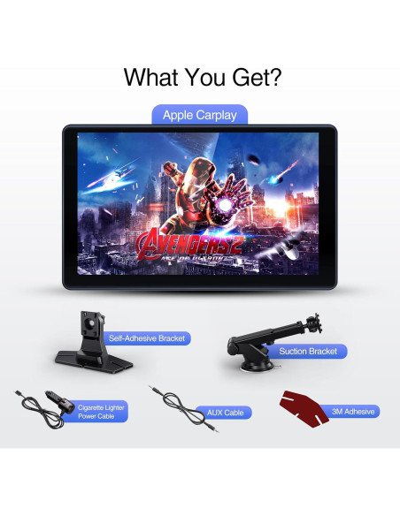 Pantalla CarPlay CARMOT 9" (22,86 cm) Táctil Inalámbrica