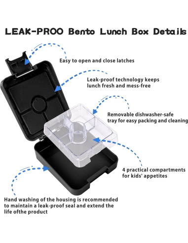 Juego de Caja de Almuerzo Bento Howeemo con Termo 300ml