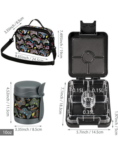 Juego de Caja de Almuerzo Bento Howeemo con Termo 300ml