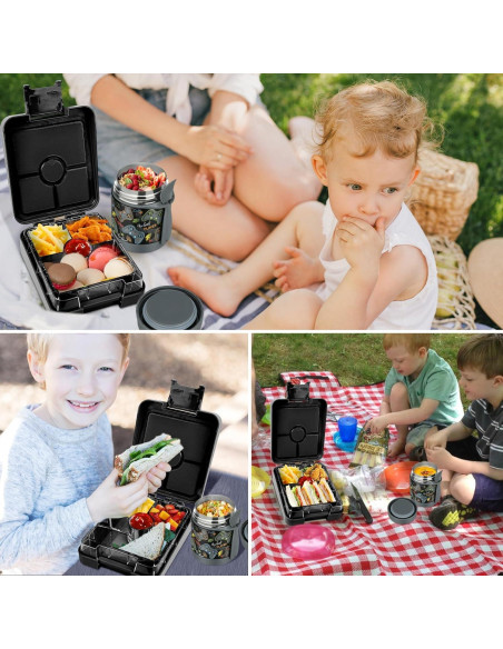 Juego de Caja de Almuerzo Bento Howeemo con Termo 300ml