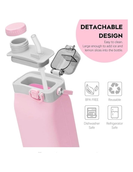 Botella de Agua Plegable SmartstickX 591 ml Rosa Silicona