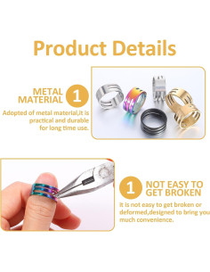 6 Piezas Herramientas Abridor Anillos Salto LLOUSSAK Acero Inox 2