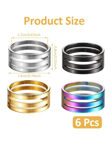 6 Piezas Herramientas Abridor Anillos Salto LLOUSSAK Acero Inox