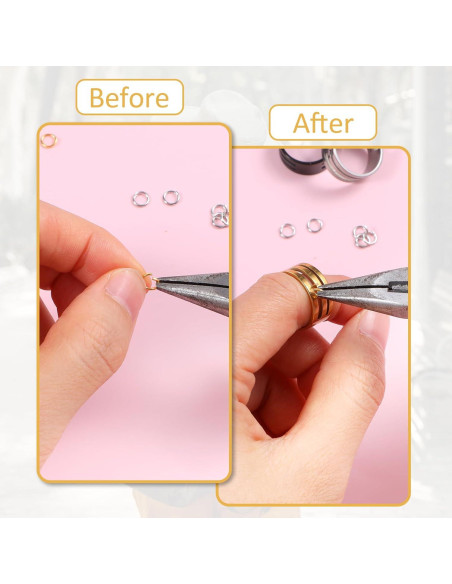 6 Piezas Herramientas Abridor Anillos Salto LLOUSSAK Acero Inox