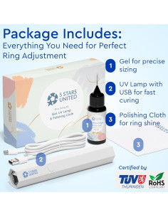 Ajustador de Talla de Anillo Gel 5 STARS RSA - UV y Paño 2