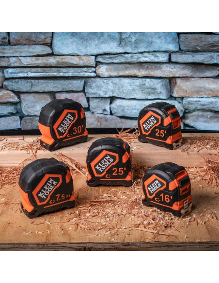 Cinta Métrica Klein Tools 7.6m con Gancho Doble y Nylon