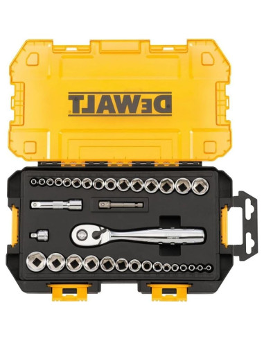 Juego de Enchufes DEWALT 34 Piezas Métrico y SAE