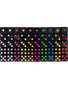 Paquete de 50 Dados D6 Estándar 16mm Negro para Juegos 2