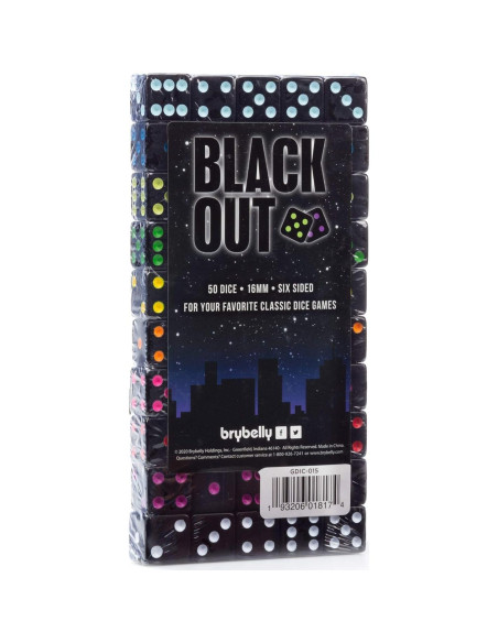 Paquete de 50 Dados D6 Estándar 16mm Negro para Juegos