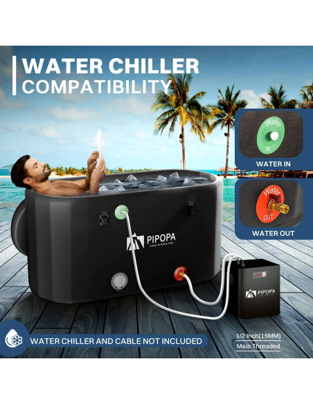 Bañera Inflable PIPOPA para Hielo 150 Galones Portátil