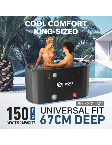 Bañera Inflable PIPOPA para Hielo 150 Galones Portátil