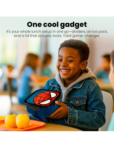 Caja de Almuerzo Yoobi Spider-Man 3 Compartimentos 2.56L