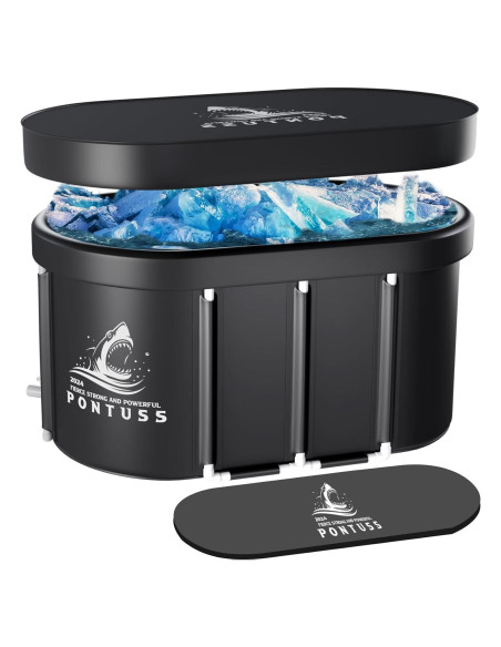 Tina de Baño de Hielo XL Pontuss 101L Plegable Negra