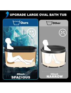 Tina de Baño de Hielo XL Pontuss 101L Plegable Negra 2