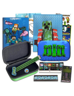 Conjunto de Suministros Escolares Minecraft - Estuche y Cuadernos