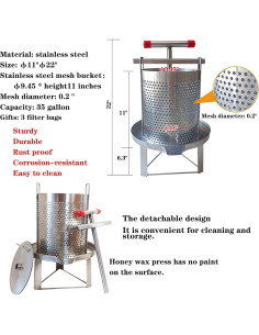 Extractor de Miel HCTOOL PYYZJ01 Manual Acero Inoxidable 2