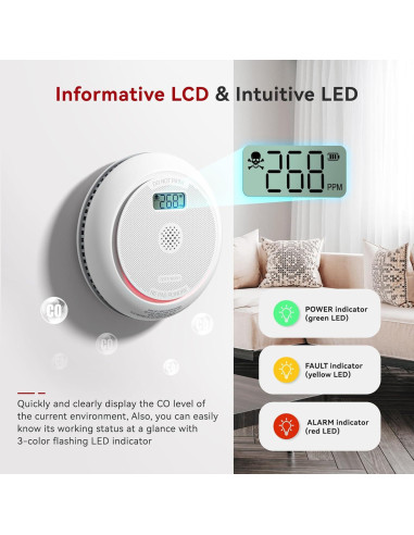 Detector de Humo y CO Siterlink Inteligente 2.4G WiFi
