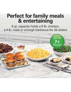 Olla de Cocción Lenta Hamilton Beach 6L 3 Configuraciones Plata 2