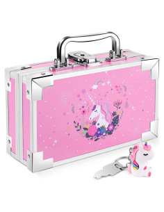 Caja de Lápices JYPS Unicornio Rosa con Cerradura y Asa 21.8x7.6x13cm