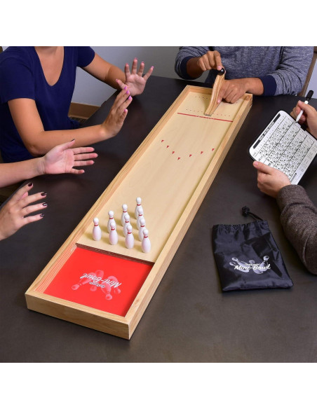 Juego de Bolos Mini GoSports - Mesa de Madera para Niños y Adultos