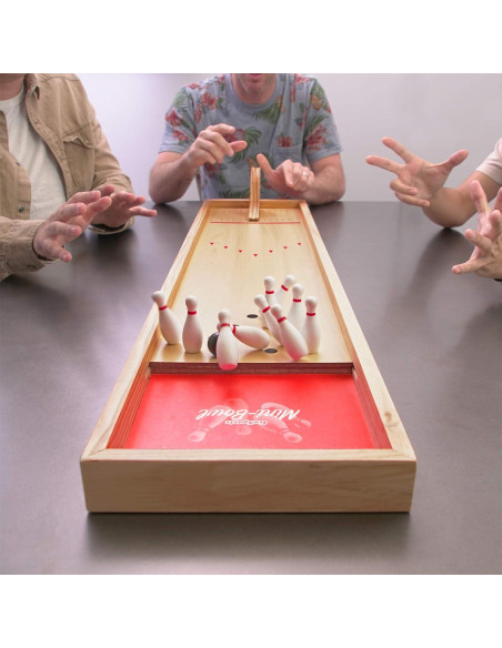 Juego de Bolos Mini GoSports - Mesa de Madera para Niños y Adultos