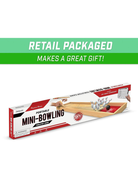 Juego de Bolos Mini GoSports - Mesa de Madera para Niños y Adultos