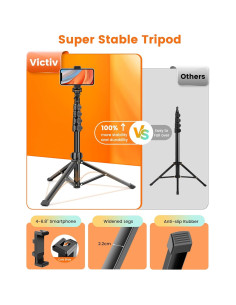 Trípode para Teléfono Victiv P18E0021 177.8 cm Ajustable 2