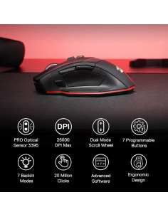 Redragon M813 PRO Ratón Gaming RGB 3 Modos 26000 DPI 2