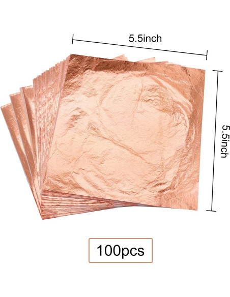 Juego de Hojas de Imitación de Oro 300 Hojas 14x14 cm