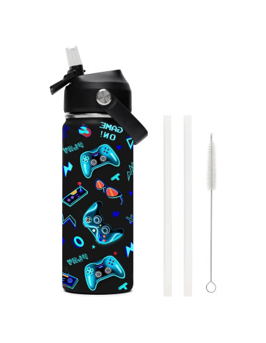 Botella de Agua Aislada ACESAK 530ml con Tapa de Popote