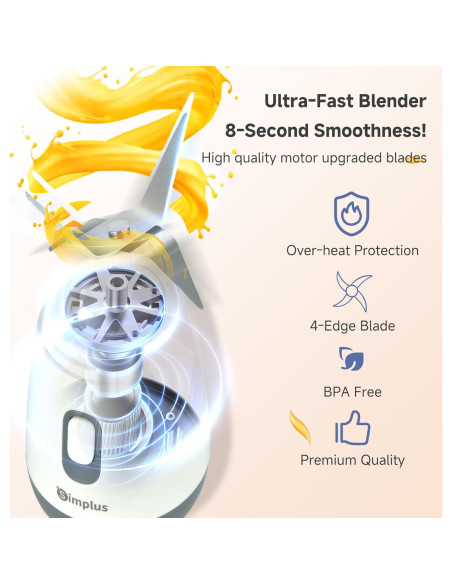 Licuadora Personal SIMPLUS 0.6L Blanca para Batidos y Smoothies Licuadora Personal SIMPLUS 0.6L Blanca para Batidos y Smoothies