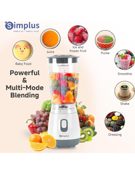 Licuadora Personal SIMPLUS 0.6L Blanca para Batidos y Smoothies Licuadora Personal SIMPLUS 0.6L Blanca para Batidos y Smoothies