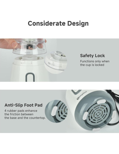 Licuadora Personal SIMPLUS 0.6L Blanca para Batidos y Smoothies