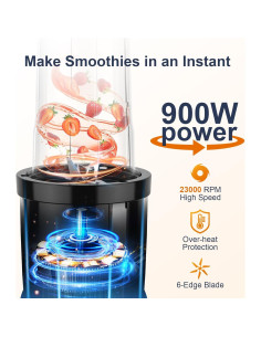 Licuadora Personal KOIOS 900W 2 Tazas 22oz Sin BPA 2