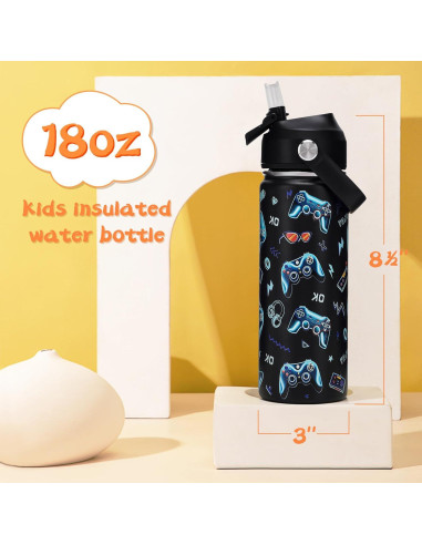 Botella de Agua Aislada ACESAK 530ml con Tapa de Popote