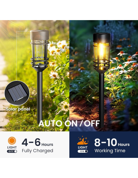 Luces Solares GIGALUMI Paquete de 4 LED Impermeables