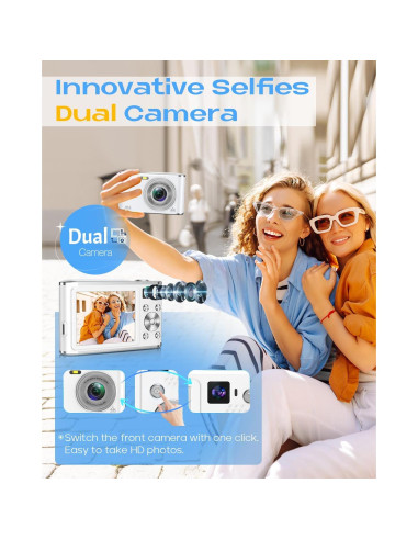 Cámara Digital HICSHON DC306 4K 48MP Dual Frontal y Trasera