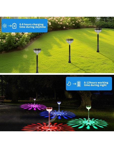 Luces de Camino Solares OkayGoo 6 Pzs Multicolor IP67