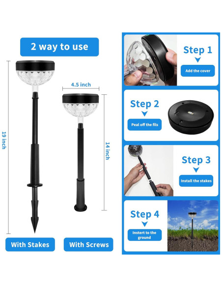 Luces de Camino Solares OkayGoo 6 Pzs Multicolor IP67