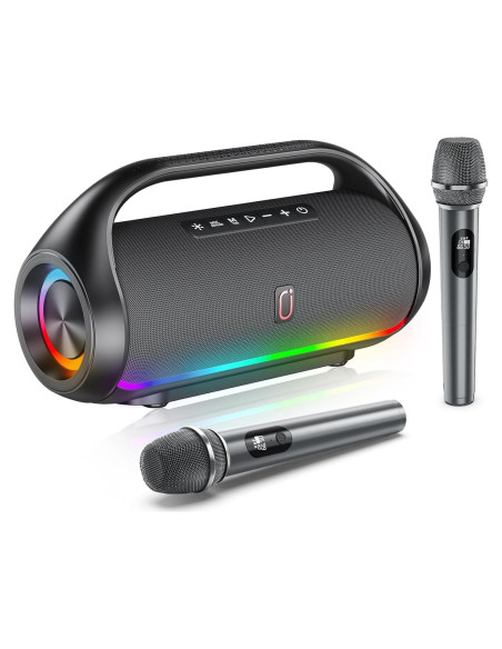 Máquina de Karaoke D20T con Altavoz Bluetooth y 2 Micrófonos