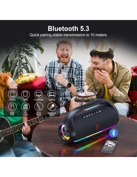 Máquina de Karaoke D20T con Altavoz Bluetooth y 2 Micrófonos