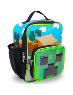 Caja de Almuerzo Minecraft con Botella de Agua y Stickers 2