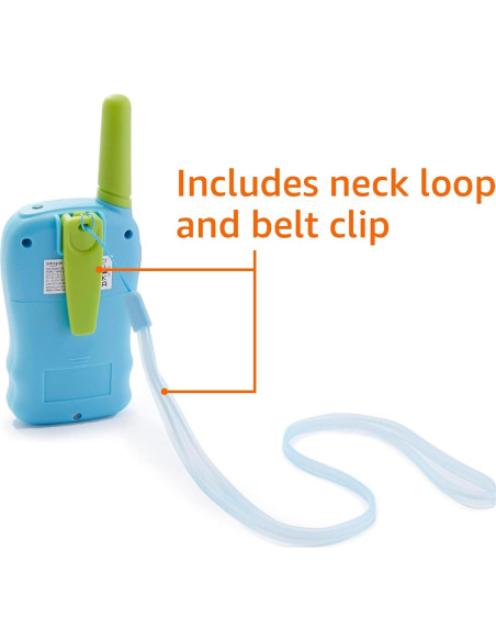 Conjunto de Walkie Talkies Amazon Basics para Niños, Verde y Azul