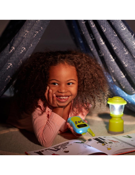 Conjunto de Walkie Talkies Amazon Basics para Niños, Verde y Azul