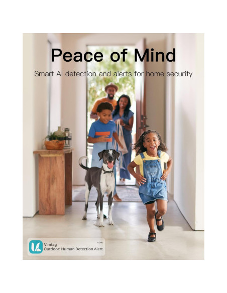 Cámara VIMTAG 2.5K 4MP WiFi 360 para Seguridad Interior