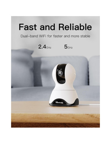 Cámara VIMTAG 2.5K 4MP WiFi 360 para Seguridad Interior
