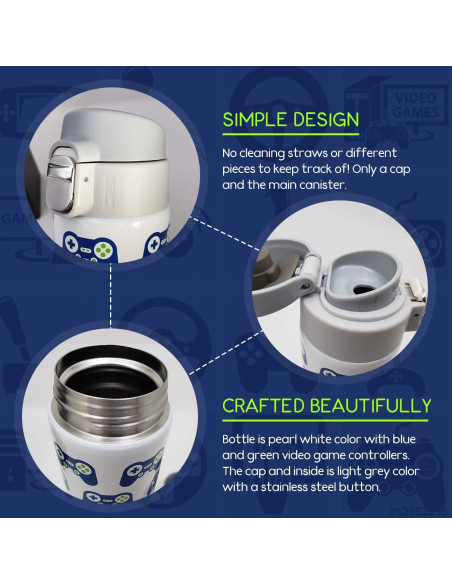 Botella de Agua Aislada L Lifetime para Niños 473ml Videojuego